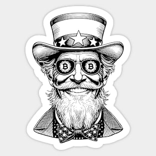 Bitcoin Uncle Sam USA Funny Cryptocurrency Crypto Trader Sticker